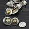 4 Pieces Antique Gold and Silver Scratched Effect Shank Metal Buttons Size 15/16 Inch